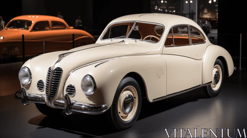 AI ART Vintage Car Displayed in a Museum | Bold Curves and Elaborate Detailing