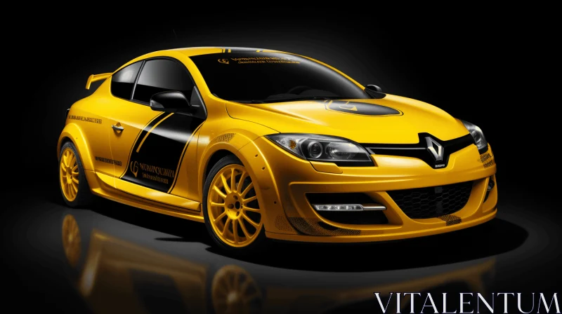 Renault CL2 Racing Car Wallpaper | Yellow and Gold | 4K HD AI Image