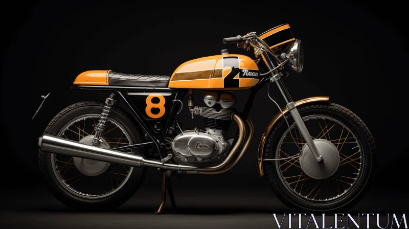 Captivating Orange and Black Motorcycle: A Meticulous Photorealistic Masterpiece AI Image