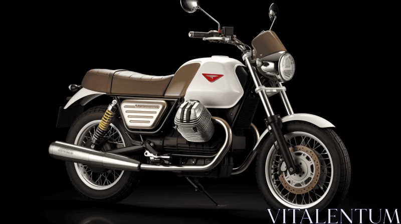 White and Brown Motorcycle on Dark Background | Photorealistic Rendering AI Image