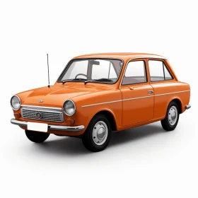 Vintage Elegance: Captivating Orange Car on White Background