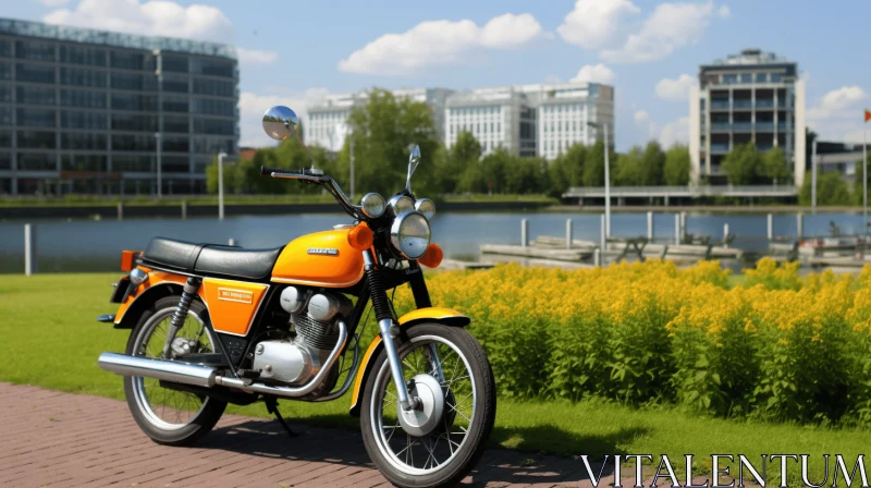 Vintage Motorcycle in Urban Setting | Retro Visuals | 32k UHD AI Image