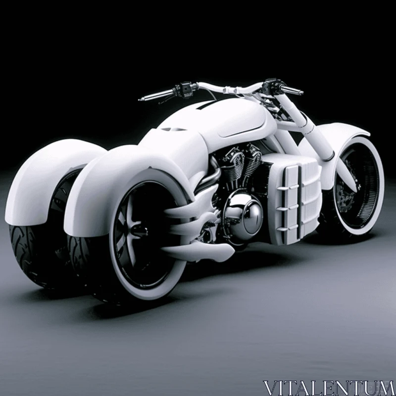 White and Brown Concept Motorcycle - Voluminous Forms AI Image