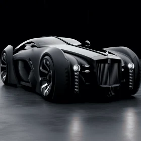 Gothic Futurism: A Captivating Black Car with Bold Structural Designs