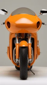 Orange Motorcycle Profile on White Background | Intense Close-up