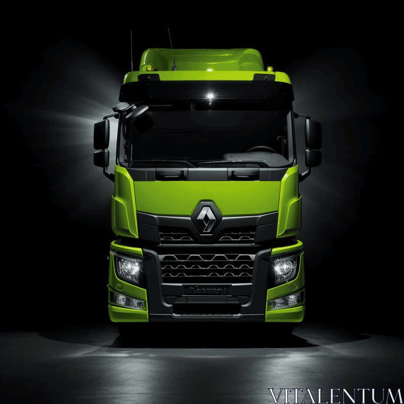 Renault Unveils Luminous Green Truck Concept with Sleek Design AI Image