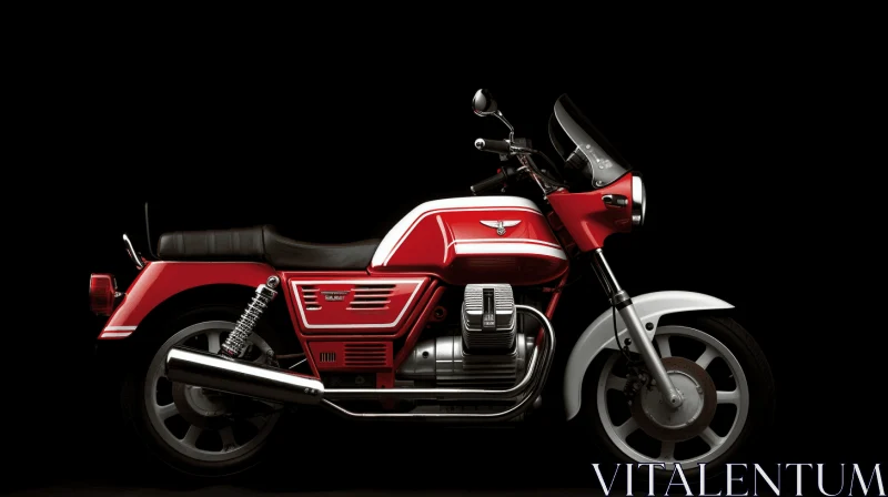 Vintage Red and White Motorcycle - Classic Appeal and Vibrant Colors AI Image