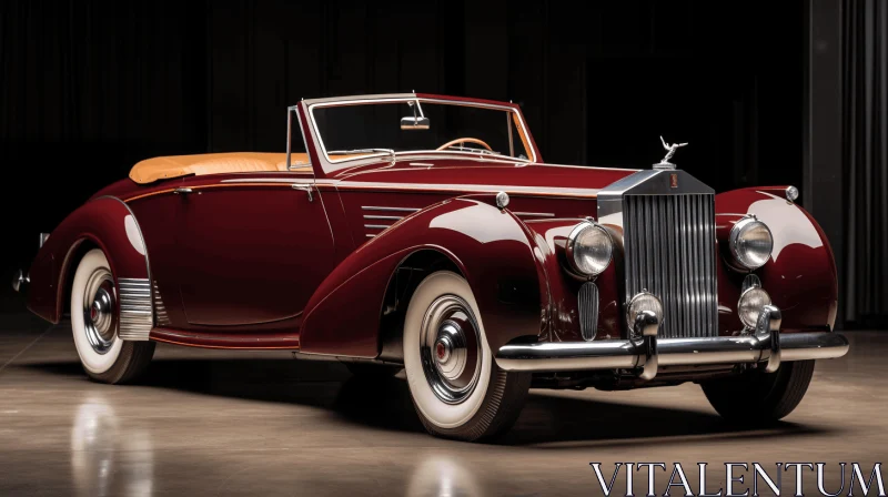 Vintage Rolls Royce Roadster Car: Darktable Processing, Elegant Design AI Image
