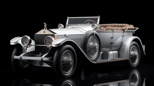 Vintage Silver Car - Realistic and Detailed Rendering
