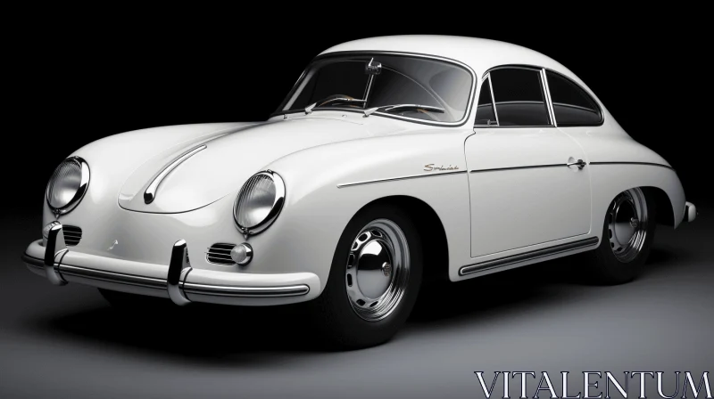 Vintage White Porsche 325 LTD Car | Realistic Hyper-Detailed Rendering AI Image