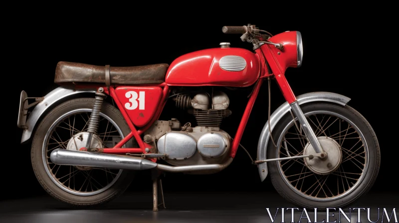 Captivating Red Motorcycle Art - Modernist Sensibility AI Image