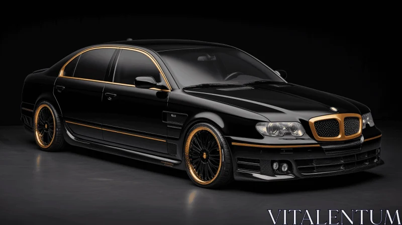 Exquisite Black and Gold Car with Elegant Details | Captivating Art Deco-inspired Design AI Image