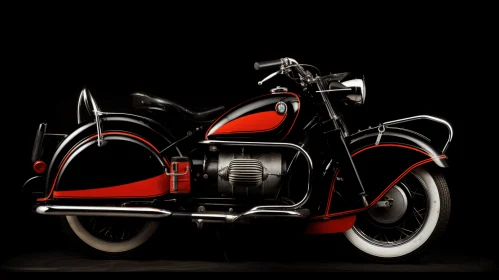 Captivating Black and Red Vintage Motorcycle - German Modernism