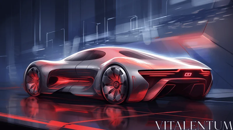 Futuristic Concept Car: Abstract Energy-Filled Illustration AI Image