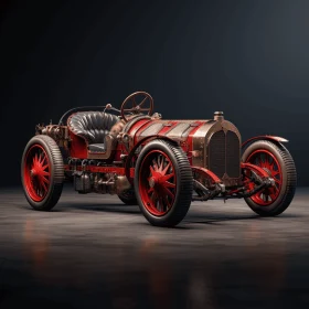 Captivating Old Racing Car on Dark Background | Vintage Beauty
