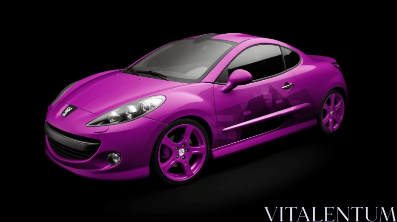 AI ART Captivating Purple Sports Car Wallpaper | Playful Femininity