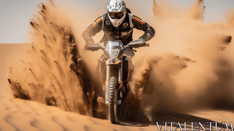 Dirt Bike Rider in the Sand | Precision Engineering | Exotic Atmosphere AI Image