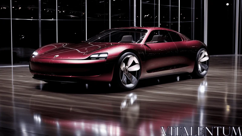 Futuristic Automobile: Dark Maroon and Black | Energy-Charged Elegance AI Image