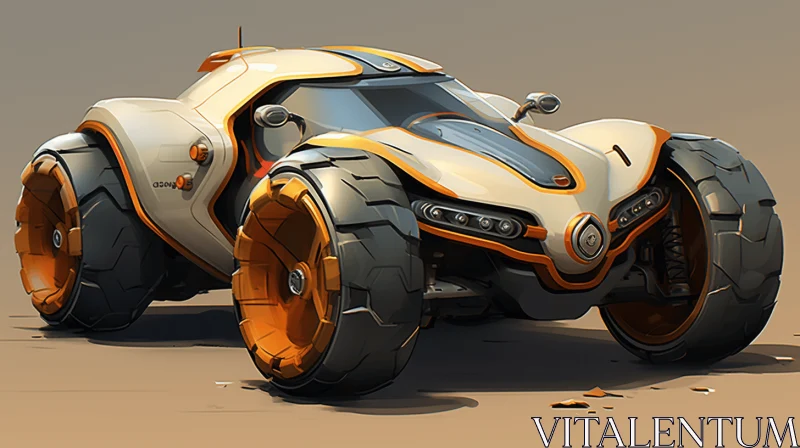 AI ART Captivating Vehicle Concept Art in Dark White and Light Orange