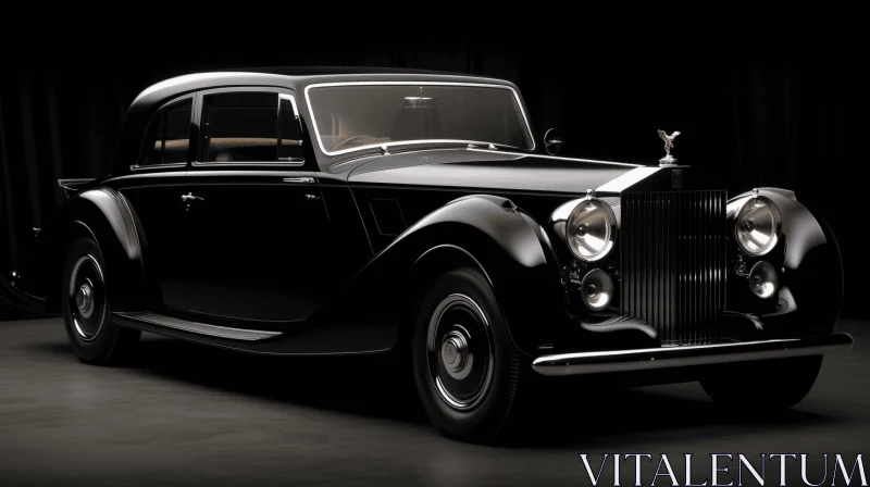 Black Rolls Royce: A Monochromatic Masterpiece of Opulence AI Image