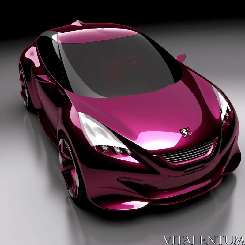 Mesmerizing Car Concept in Dark Pink and Dark Crimson AI Image