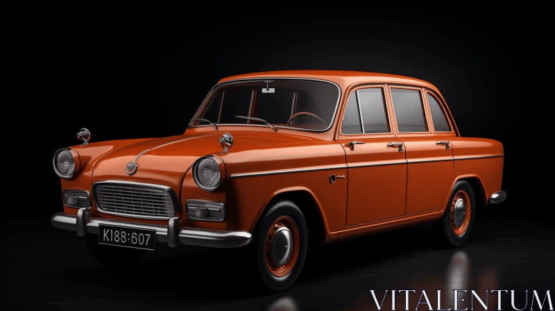 Vintage Orange Car | Realistic and Hyper-Detailed Renderings AI Image