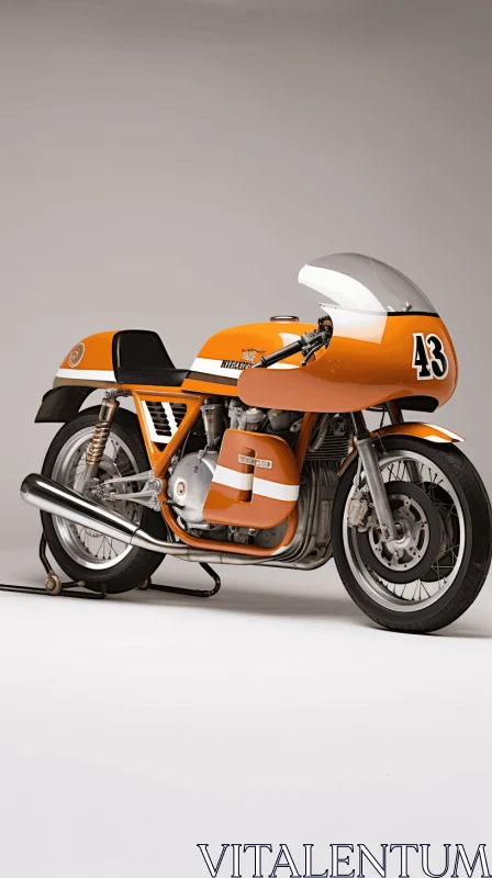 Orange and White Motorcycle - Exquisite Photorealistic Rendering AI Image