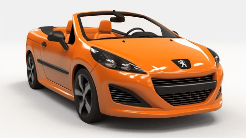 Orange Convertible Car - Photorealistic Rendering with Xbox 360 Graphics