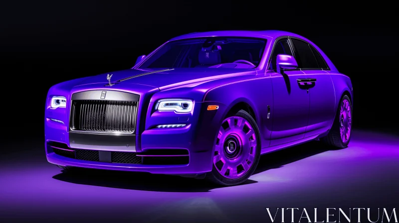 Captivating Purple Rolls Royce in a Dark Environment | Opalescent Finish AI Image