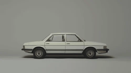 Sleek and Modern White Car on Gray Background