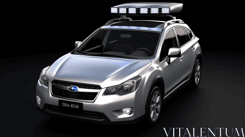 Realistic 3D Render of Modified Subaru Outback UK | Neon Lighting AI Image