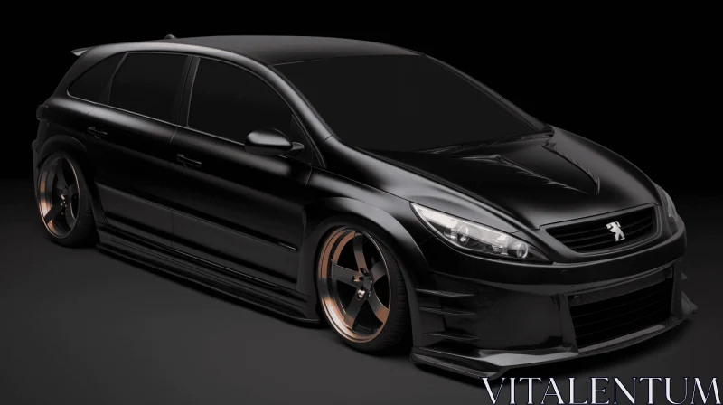 Captivating Black Car Wallpaper | Peugeot 4 Series | Zbrush Style AI Image