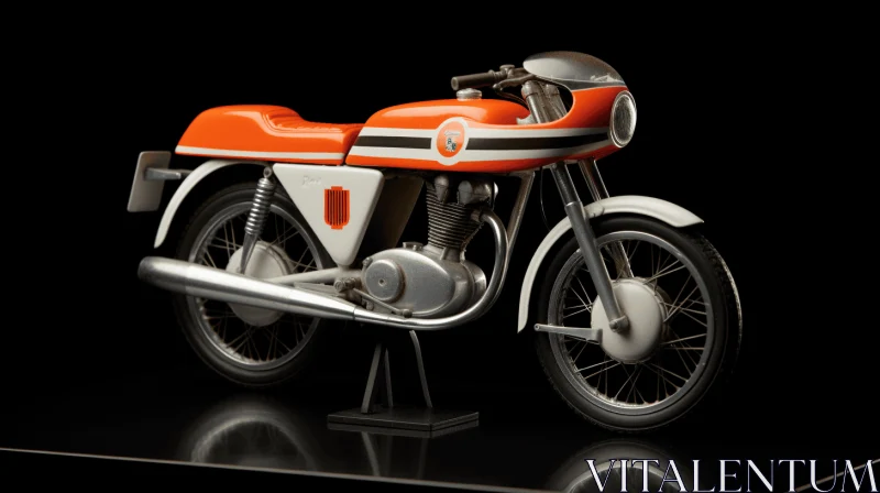 Exquisite Model Motorcycle on Display | Mid-Century Illustration AI Image
