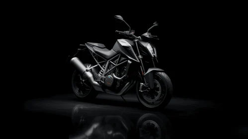 Motorbike in Dark Black Lighting | 8k Resolution | Light Gray
