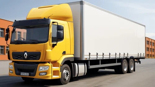 Large Yellow Truck in Highly Realistic Style