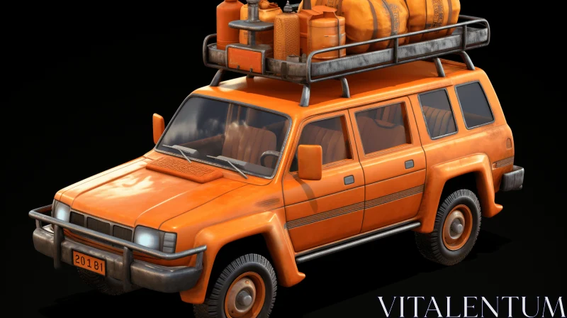 Orange Vehicle with Cargo | Zbrush Adventure Art AI Image