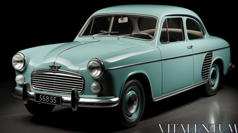 Vintage Car Model in Danish Design: Realistic and Detailed Rendering AI Image