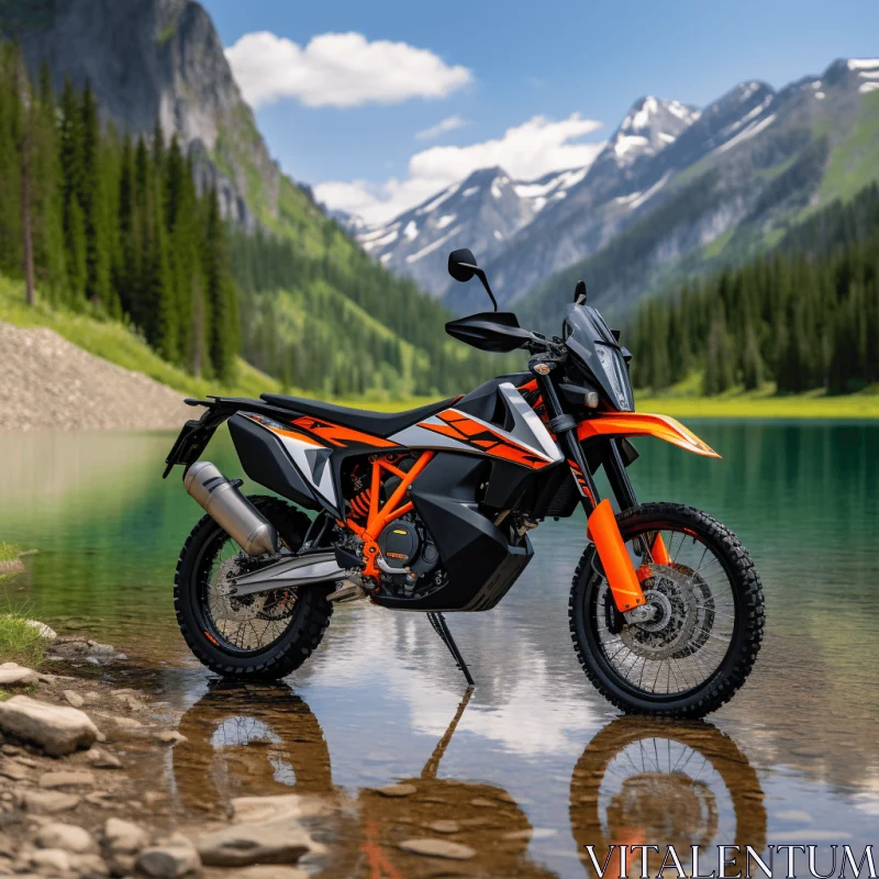 Captivating Motorcycle Photography: Red, Orange, and Black Beauty AI Image