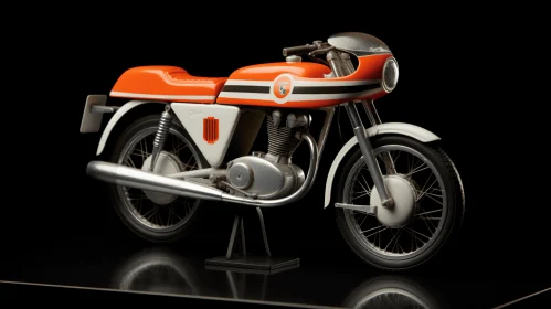 Exquisite Model Motorcycle on Display | Mid-Century Illustration
