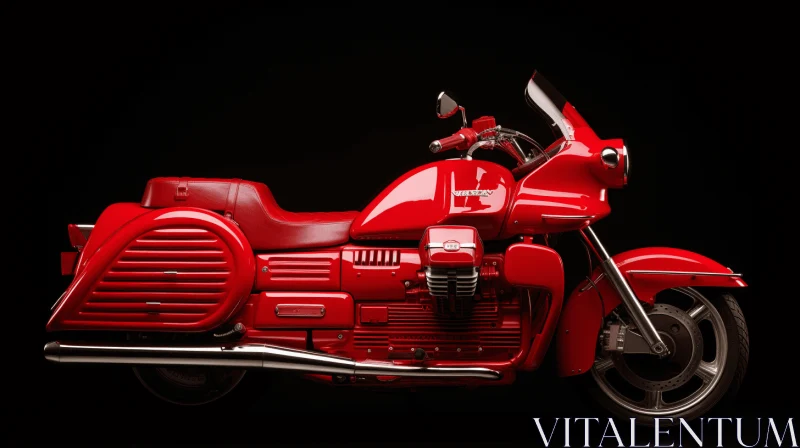 Captivating Hyper-Realistic Sculpture of a Shiny Red Retro Motorcycle AI Image