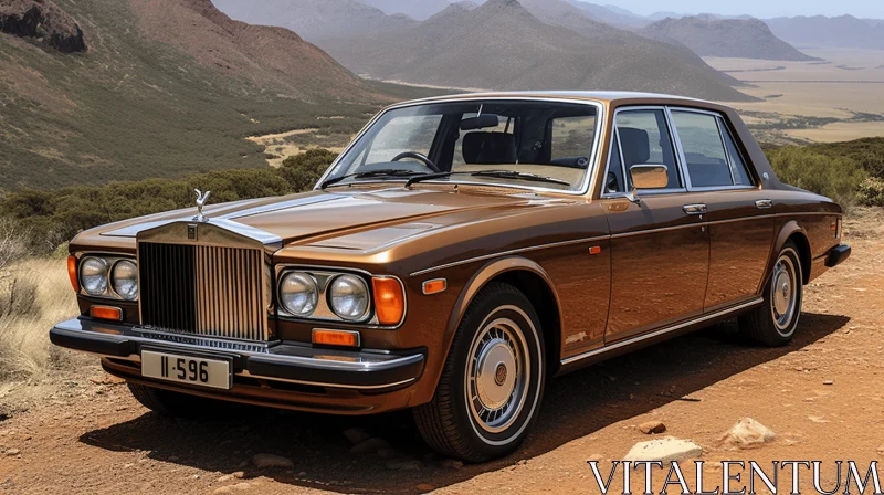 Captivating Rolls Royce Silver Crest on a Dirt Road | Artistic Image AI Image