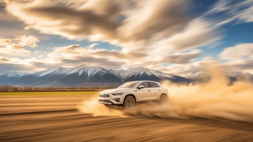 Captivating White SUV on a Majestic Journey | Dynamic Energy Flow