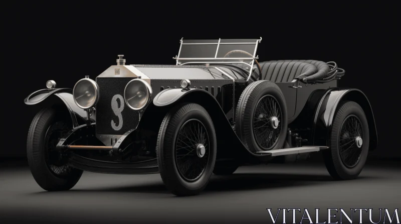 Elegant Antique Automobile on Black Background AI Image