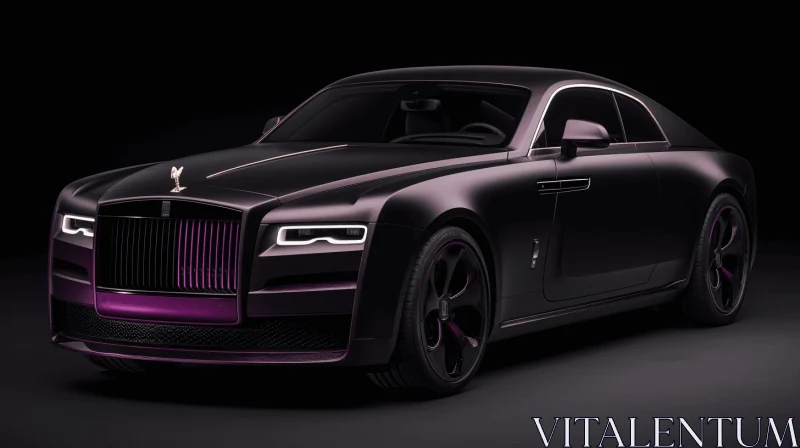 Futuristic Black and Purple Rolls Royce Artwork AI Image