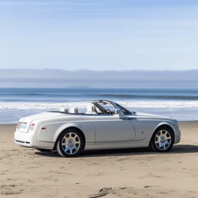 Stunning White Car on Beach | Fine Lines | Polished Craftsmanship