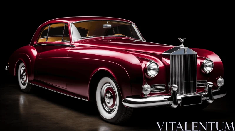 Vintage Red Car: A Captivating Display of Opulence and Craftsmanship AI Image