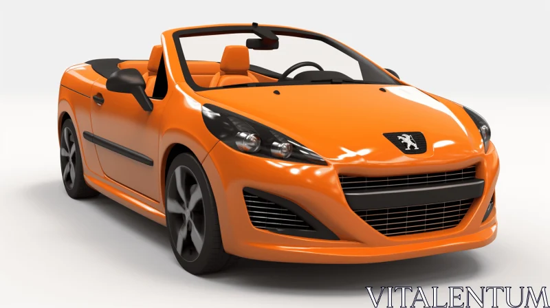 Orange Convertible Car - Photorealistic Rendering with Xbox 360 Graphics AI Image