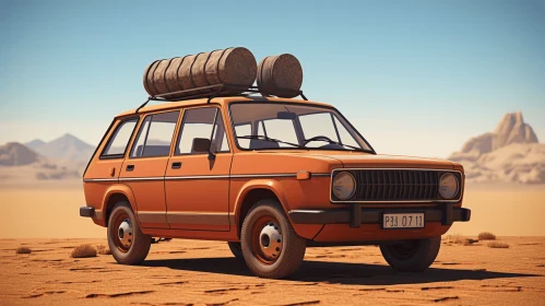 Vintage Truck Driving in the Desert | Realistic Hyper-Detailed Artwork