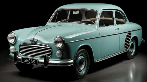 Vintage Car Model in Danish Design: Realistic and Detailed Rendering