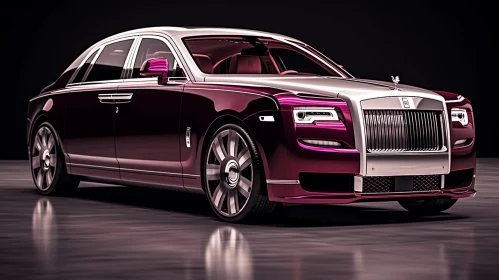 Rolls Royce Ghost VII Image - Realistic Rendering in Dark Pink and White